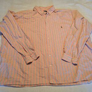 Ralph Lauren Classic Fit Mens Long Sleeved 4XLT Tall Oxford Button Down Striped